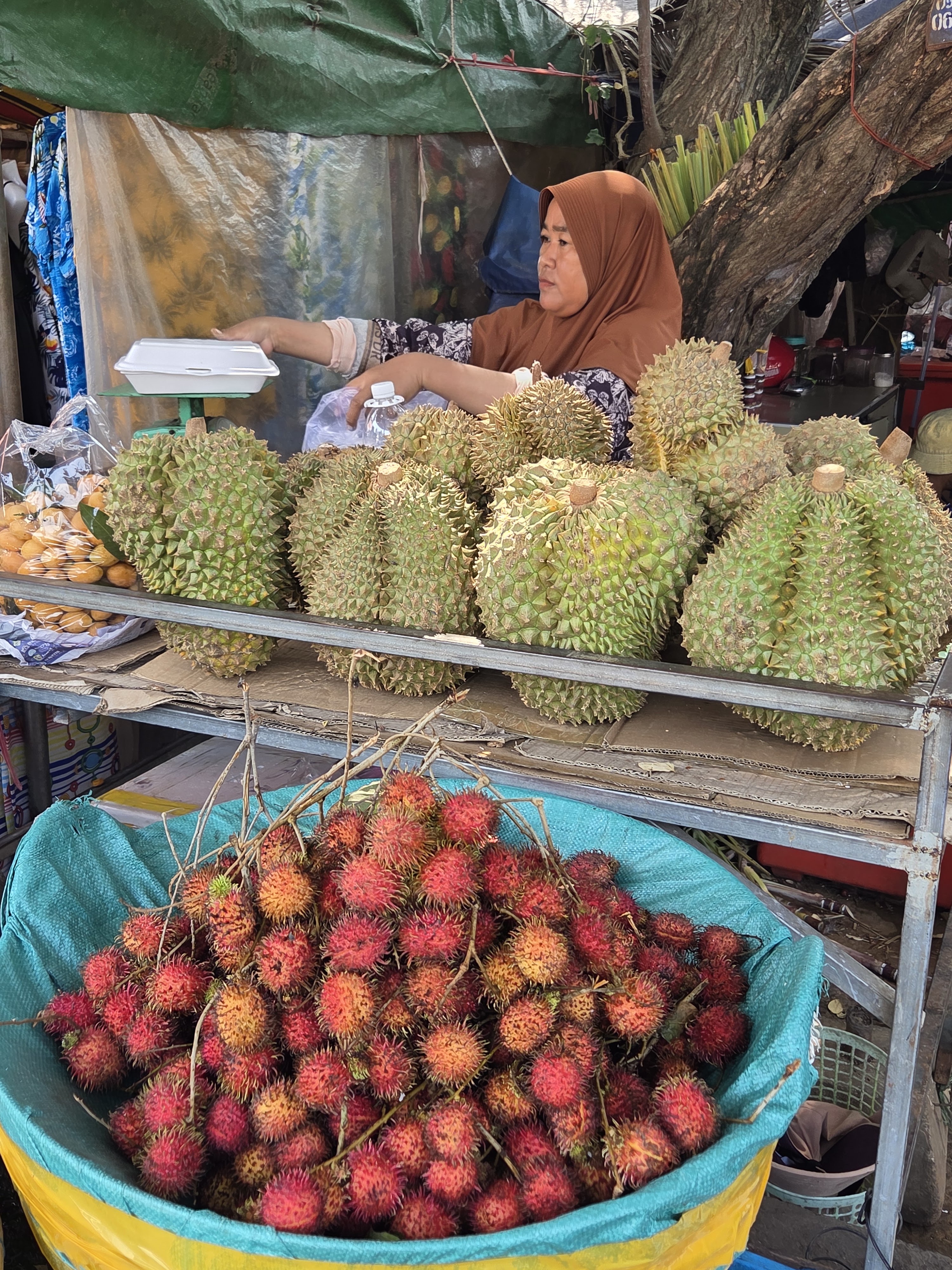 Visitors exploring the market